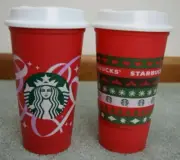 Starbucks Christmas Holiday Reusable Plastic 16 Oz. Xmas Drinking Red Cups