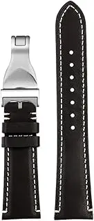 [Timbeat] Durable Real Leather Watch Strap Fit for Tudor/Rolex/Omega/Black Bay/Breitling 22mm Cowhide Watchband Folding/Pin buckle