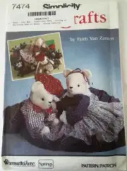 Simplicity Sewing Pattern 7474 20" Sitting Reclining Bear or Bunny Clothes