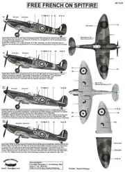 Berna Decals 1/72 SUPERMARINE SPITFIRE Mk.Vb & Mk.I Free French Air Force