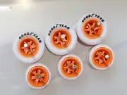 1/64 CUSTOM WHEELS RUBBER D6 WHITE TIRES 3 SETS 1/64 SIZE 10/12 JDM AXLE