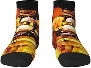 [EdWal] Firefighter Fireman Flame print Men's Moisture Control Crew Socks Socks For Men and Women Gifts For Golf, Hunting, Camping