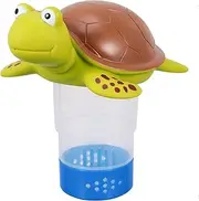 Turtle Floating Pool Chlorine Dispenser, Chlorine Floater for 1 and 3 Inch Tablets, Bromine Holder for Large Small Pools and Hot Tubs, Animal Float Design for Chemical Distribution