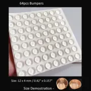 64PCS Clear Cabinet Door Circular Drawer Cylindrical Cylinder Flat Feet Bumpers