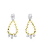 Meira T 14K Gold Diamond Barrel Chain Loop Earrings