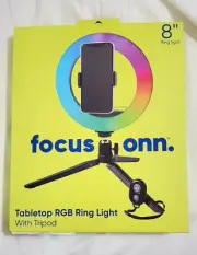 8 Inch Ring Light Tabletop RGB With Tripod Stand For Selfie Youtube Tiktok Live