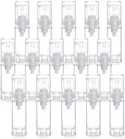 15 Pcs Clear Airless Lotion Pump Bottles Empty Cream Vacuum Bottles Cosmetic Containers Travel Press Pump Bottles for Foundations,serums,and More (5ml)