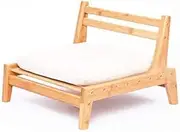 HUAWELL Bamboo Floor Chair for Living Room Japanese Tatami Chair with Cushion Accent Furniture