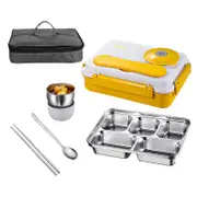 Nevenka 316 Stainless Steel Lunch Box With 5 Compartments Bento Container-Yellow