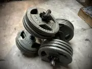 Adjustable Dumbbells 80 lbs TW Weight Set 40 lb each Dumbbell Gym Fitness Equip