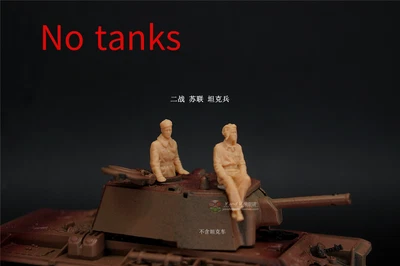 3D Printing 1/72 Soviet Tank Soldiers 2 Person Model Unpainted