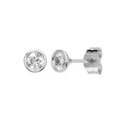 Bevilles Bezel Stud Earrings with 0.60ct of Laboratory Grown Diamonds in Sterling Silver and