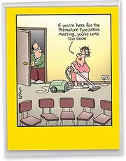 Too Soon Birthday' Hilarious 8.5 x 11 Inch Greeting Card w/Envelope - Funny Cartoon - Premature Ejaculation Joke - Come or Came Too Early - Personalized Happy Bday Greetings, Message, Wish J8318BDG