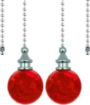 2 Pack Crystal Ceiling Fan Pull Chain Accessories, Decorative String Pulls Pend