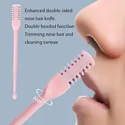 3Pcs Double Sided Nose Hair Knife Manual Nostril Cleaning Nose Hair Trimmer 360 Degree Rotate Nostril Cleaning Scissors