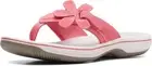 Clarks Women's Brinkley Flora Flip Flop Sandals, Bright Coral Synthetic Size 10M