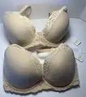 NATORI 730023 Rose Beige Feathers Contour Plunge Bra New 34DD Lot of 3 MSRP $216
