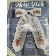 Happy Easter Bow Tie Door Decor Counted Cross Stitch Kit Bunnies Eggs Paint Can