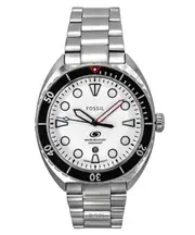 Fossil Breaker Stainless Steel White Dial Quartz Diver's FS6063 200M Mens Watch