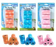 Pet Poop Bags Dog Waste Bags 12 Rolls (240 Bags) Mix Colors 8 X 12 Inches