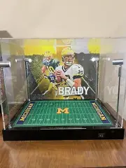 Tom Brady Custom Full Size Helmet Display With LED Lights - Michigan