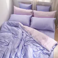 在飛比找蝦皮商城優惠-戀家小舖 台灣製床包 單人床包 床單 暮戀紫 100%天絲 