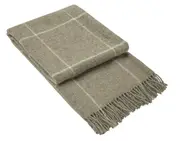 Brighton NZ Wool Throw Rug - Beige Striped