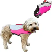 KONG Sport Water Float Dog Flotation Life Jacket Vest, Swimming Float Aid with Safety Handle, Adjustable Comfortable Durable Preserver High Buoyancy Coat (Pink, Medium)