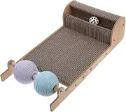 SUPVOX Corrugated Paper Cat Scratcher Sofa Multi Functional Indoor Scratching Pad for Kittens Durable Wood Design Play Rest Area for Cats Stylish Furniture Protector