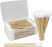 Large Cotton Swabs for Pet Care, 6 Inch Long Cotton Swabs with Bamboo Handle, Professional Dog Ear Swabs, Absorbency Big Cotton Tips, Pet Cleaning Solution Supplies (200 Pcs Large Round Heads)