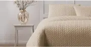 ARDOR BOUDOIR "Maya" QUILTED QUILT COVER SET Linen