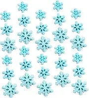EXAOMBLE 50pcs Mini Resin Snowflake Ornaments for DIY Crafts Small Snowflakes for Christmas Embellishments for Home Decor and Giving Various for Versatile Decoration
