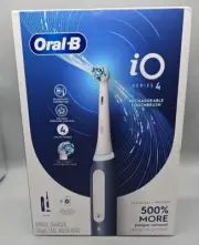 New Oral-B iO4 Electric Toothbrush Slate Blue Box Dings