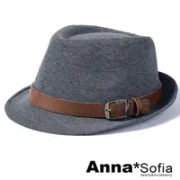 在飛比找momo購物網優惠-【AnnaSofia】紳士帽爵士帽禮帽-素色革帶飾 現貨(灰