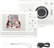 4K Digital Camera, 64MP 18X Zoom Auto Focus Compact Camera with 2.8inch Screen, Fill Light, Time Lapse Video, Timer, Slow Motion, Continuous Shooting, MP3 Player, Girls Boys