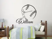 Baseball Game Wall Decal Personalized Boy Name Vinyl Decal Sticker Nursery ZX261