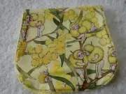 Gumnut Babies Blossom Yellow Burp Cloth Cotton Front Towelling Back Handmade