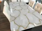 White Onyx Stone Dining Table Top Live Edge Stone Table For Hallway Decor