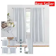 Heavy-Duty Room Darkening Curtains, 2 Panels - Stylish 52Wx72L Greyish White