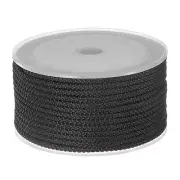 Nylon Beading Thread Cord 3mm Braided Nylon String 10M/33 Feet, Black