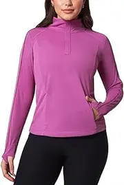 [Mondetta] Womens Hiking Athletic Workout Tops - Lightweight Quarter-Zip Pullover