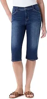 [Gloria Vanderbilt] Women's Dalia Seam Skimmer Short with Side Slit Vents Standard, Prato Whiskers, 8