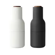 Menu 2 Pack Bottle Grinders Walnut Top Ash & Carbon