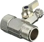 1pc Feed Water Adapter 1/2'' to 1/4'' with Shut-Off Ball Valve Tap Connector Valve Home Hardware Tools Parts
