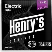 HENRYS® Electric Guitar Strings 11-52 - Electric Guitar Strings 6 String Set Medium - Extra E1-String For Free - Perfect For Blues Jazz Metal - 11 Gauge Guitar Strings Electric 6 String Set