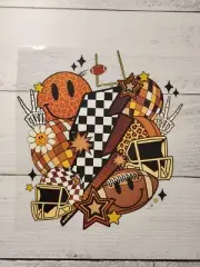 Football Cheetah Disco Ready to Press Heat Transfer Screen Print DTF