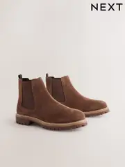 Brown Suede Cleated Chelsea Boots (AA3991) | $124
