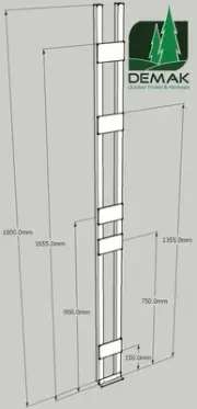 Paling Fence Post / Rail Check Out Marking Tool (to suit 125x75 post)