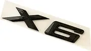 SCPCKZETZN Letter Number Emblem Fit for BMW X6 Trunk Model Name Badge Car Styling Refitting Sticker Chrome Silver(Gloss Black)