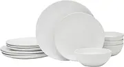 Everyday White by Fitz and Floyd Organic 12 Piece Dinnerware Set, Service for 4